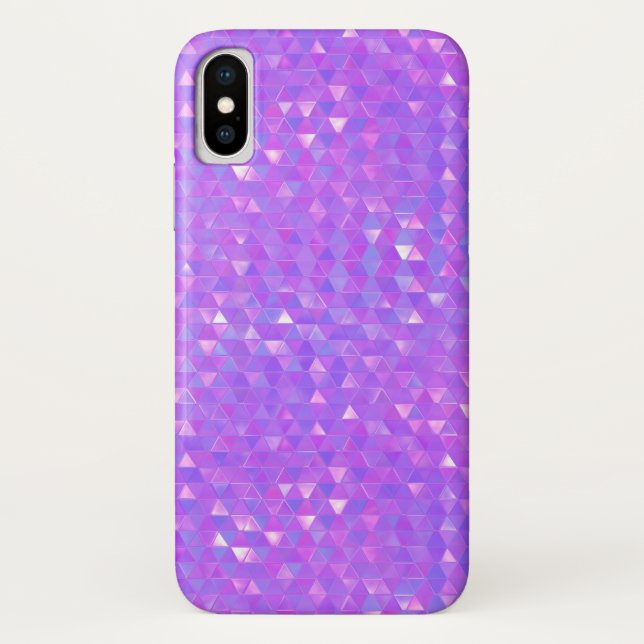 Purple Pink Trendy Triangles Geometric Pattern Case-Mate iPhone Case (Back)