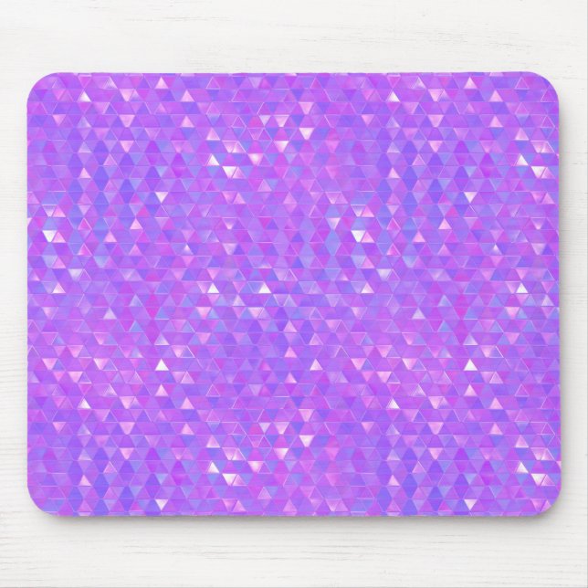 Purple Pink Trendy Triangles Geometric Pattern Mouse Mat (Front)