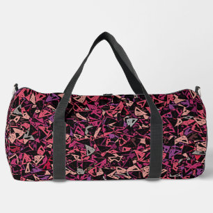 Purple Pink Triangle Pattern Large Duffle Bag