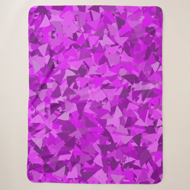 Purple Pink Triangle Pattern Sherpa Blanket (Front)