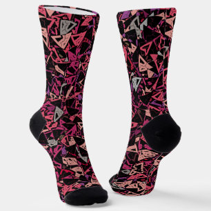 Purple Pink Triangle Pattern Socks
