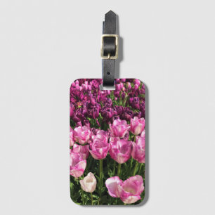 Purple & Pink Tulip Garden Bed, Oregon Luggage Tag