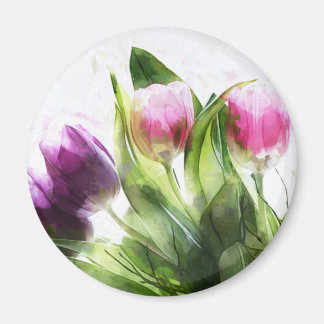 Purple & Pink Tulips Magnet