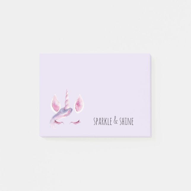 Purple Pink Unicorn Post-it Notes (Front)
