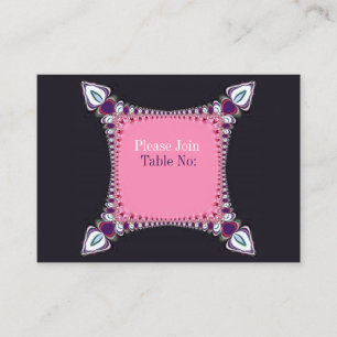 Purple Pink Unique Wedding Table Place Cards