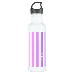 Purple & Pink Vertical Stripes Monogram 710 Ml Water Bottle