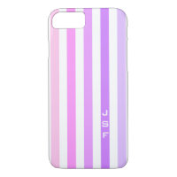Purple & Pink Vertical Stripes Monogram