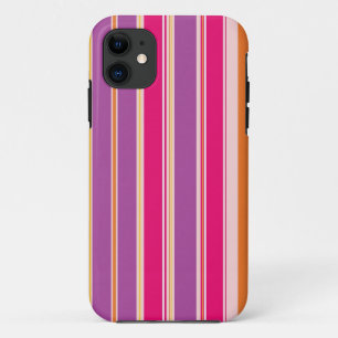 Purple Pink Vertical Stripes Pattern iPhone 11 Case