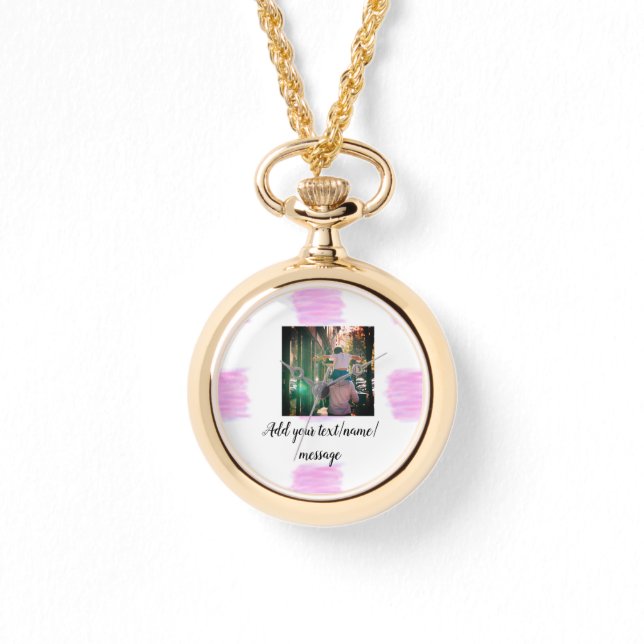 Purple pink watercolor father son dad add image te watch (Front)