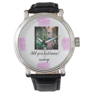 Purple pink watercolor father son dad add image te watch