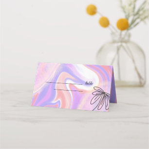 Purple pink watercolor handpainted wedding custom place card