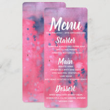 Purple & Pink Watercolor Menu