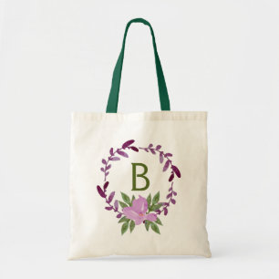 Purple & Pink Watercolor Wreath Tote Bag