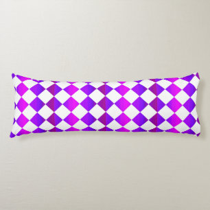 Purple Pink White Chequered Diamond Pattern Body Cushion