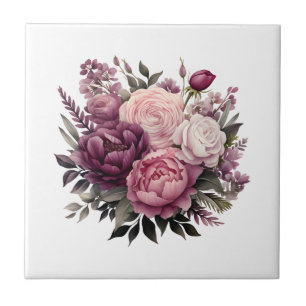 Purple Pink White Floral Bathroom Kitchen Remodel Tile