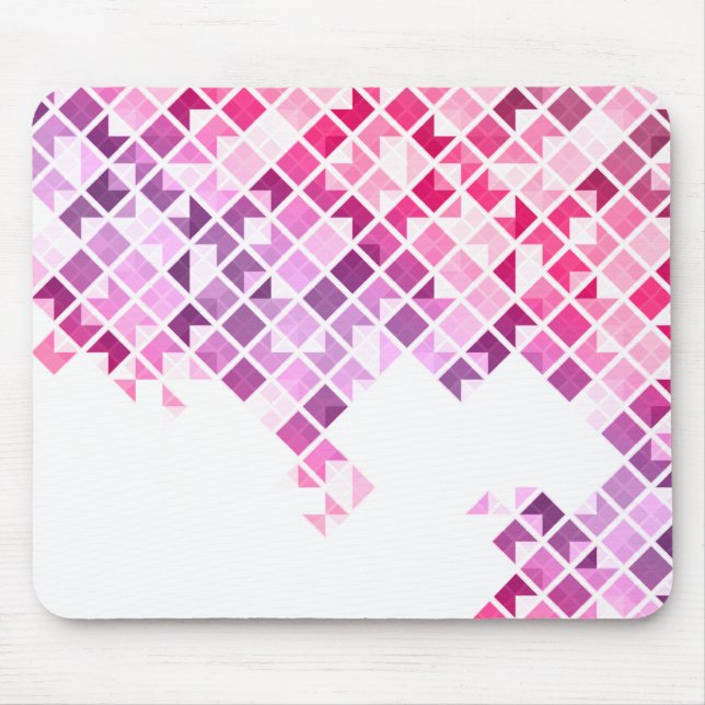 Purple, Pink & White Geometric Pattern Mouse Mat (Front)
