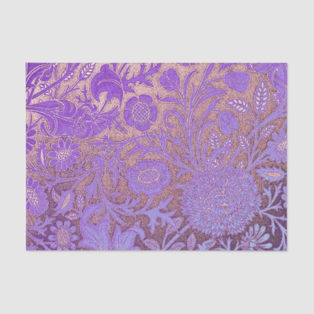 Purple,pink,Wiiliam Morris revamped, art nouveau p Tissue Paper (Front)