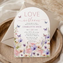 Purple Pink Wildflower Butterflies Love in Bloom