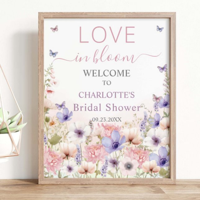 Purple Pink Wildflower Butterflies Love in Bloom Poster (Creator Uploaded)