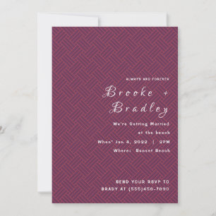 Purple Pink Woven Wedding Invitation