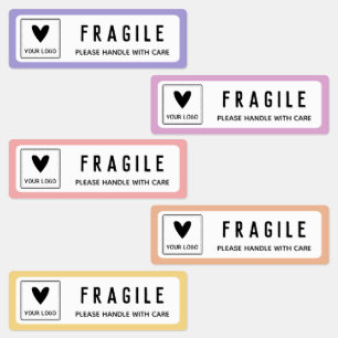 Purple Pink Yellow Borders Fragile Business Logo