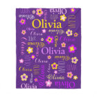 Purple pink yellow girls name Olivia flower