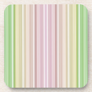 Purple Pink Yellow Green Stripes Coaster