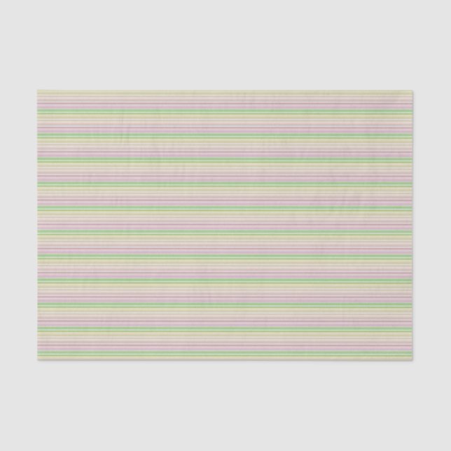 Purple Pink Yellow Green Stripes Tissue Paper (Front)