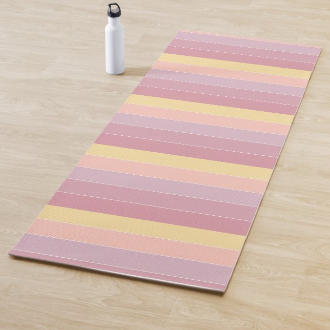 Purple Pink Yellow Pastel Colours Sport Fitness Yoga Mat (In Situ)