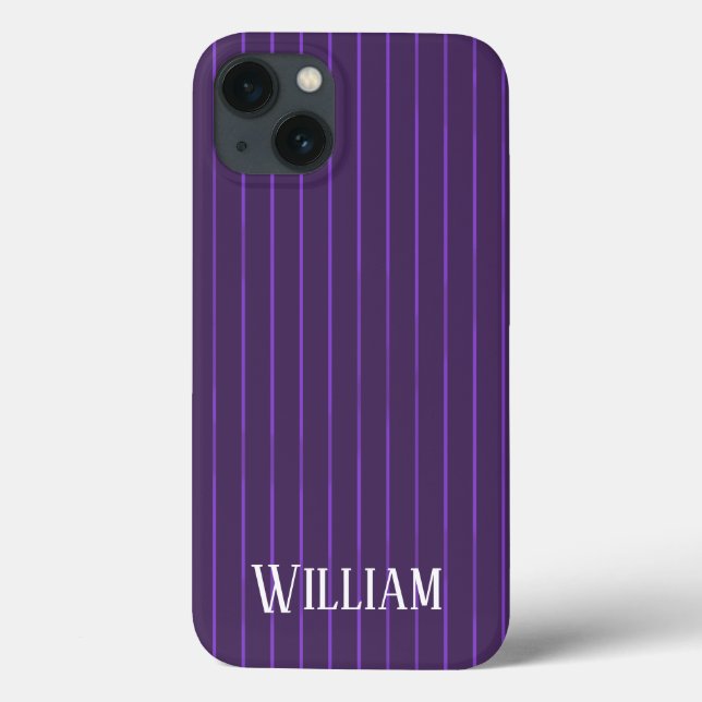 Purple pinstripes Case-Mate iPhone case (Back)