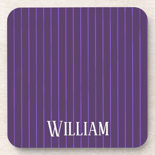 Purple pinstripes coaster (Front)