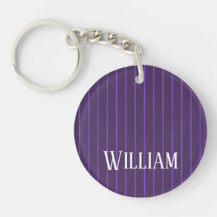 Purple pinstripes key ring
