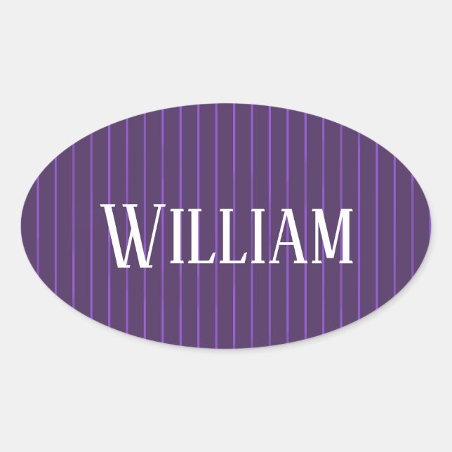 Purple pinstripes oval sticker (Front)