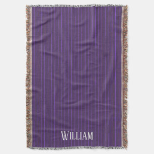 Purple pinstripes throw blanket