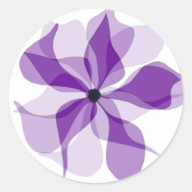 Purple Pinwheel Classic Round Sticker (Front)