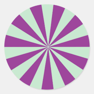 Purple Pinwheel Sunburst Circular Sticker