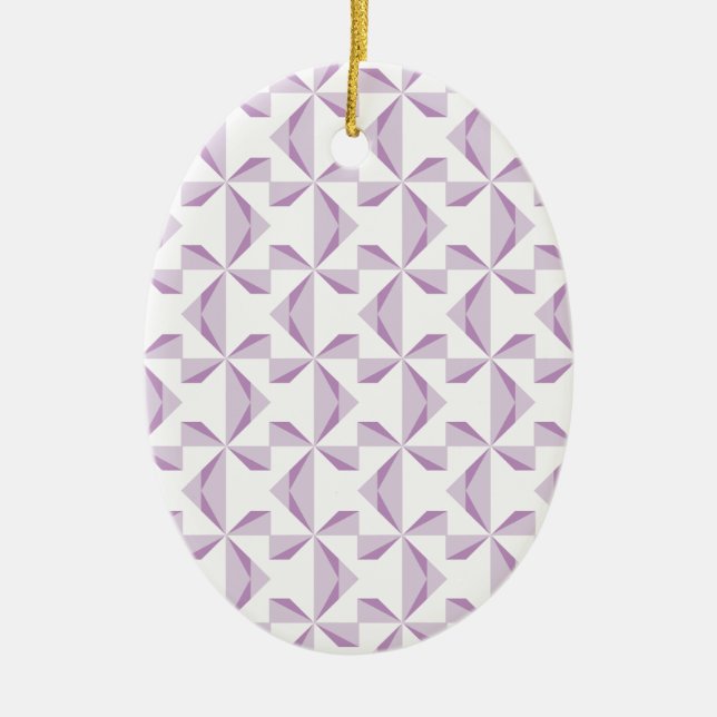 Purple Pinwheels Ceramic Tree Decoration (Front)