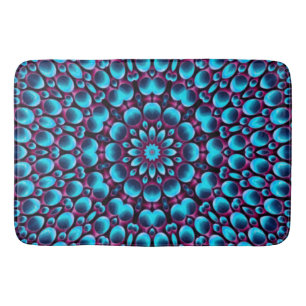 Purple Pipes Vintage Blue Kaleidoscope Bath Mat