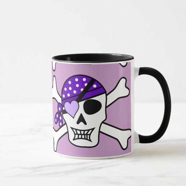 Purple Pirate Crossbones Mug (Right)