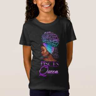 Purple Pisces Queen African American Woman March F T-Shirt