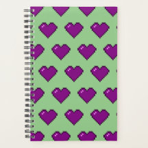 Purple Pixel Heart Pattern