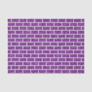 Purple Pixelated Look Bricks Pattern Tissue Paper