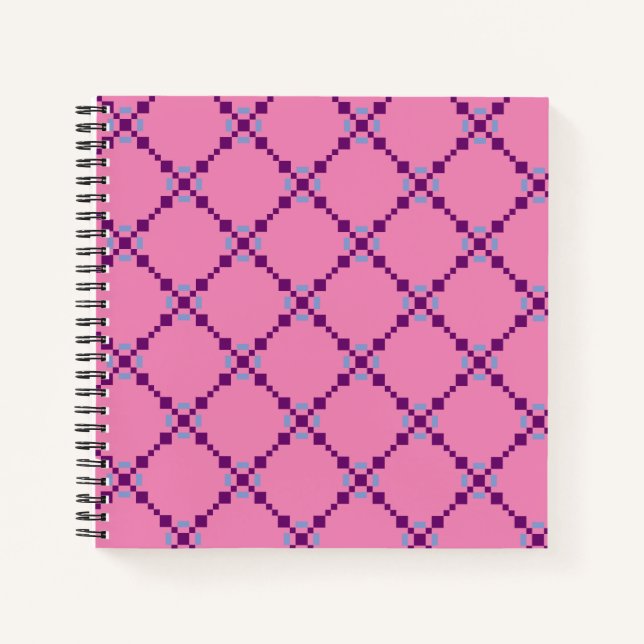 Purple Pixelated Pattern Notebook (Front)