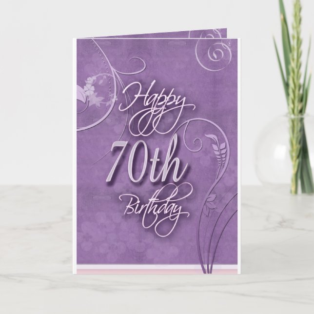 Purple pizazz for 70th birthday card (Front)