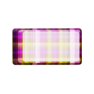 Purple Plaid Address Labels