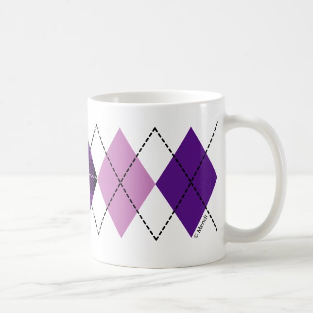 Purple Plaid Argyle Mugs (Right)