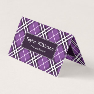 Purple Plaid Business Card