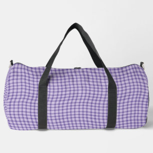 Purple Plaid Checker Seamless Pattern Large Duffle Bag