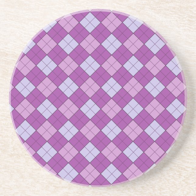 Purple Plaid Coaster (Front)