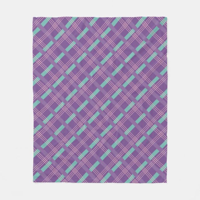 Purple Plaid Fleece Blanket (Front)